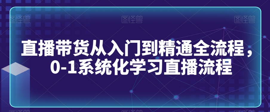 313-20240226-直播带货从入门到精通全流程，0-1系统化学习直播流程