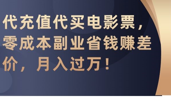 333-20240227-代充值代买电影票，零成本副业省钱赚差价，月入过万【揭秘】