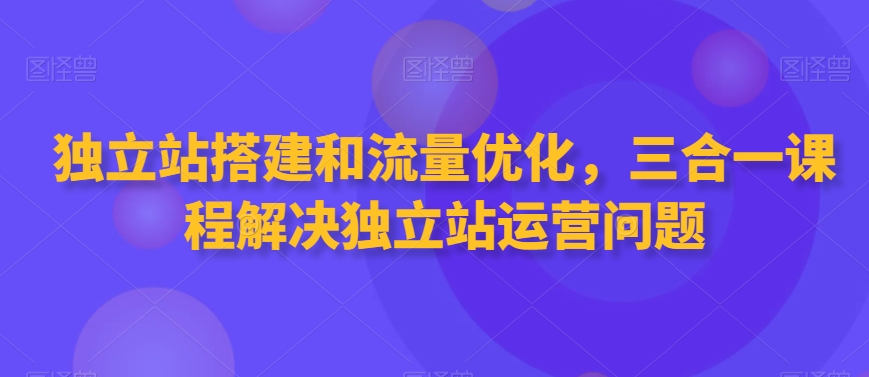 346-20240228-独立站搭建和流量优化，三合一课程解决独立站运营问题