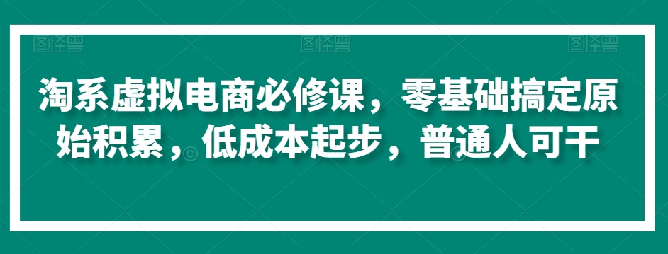 365-20240229-淘系虚拟电商必修课，零基础搞定原始积累，低成本起步，普通人可干