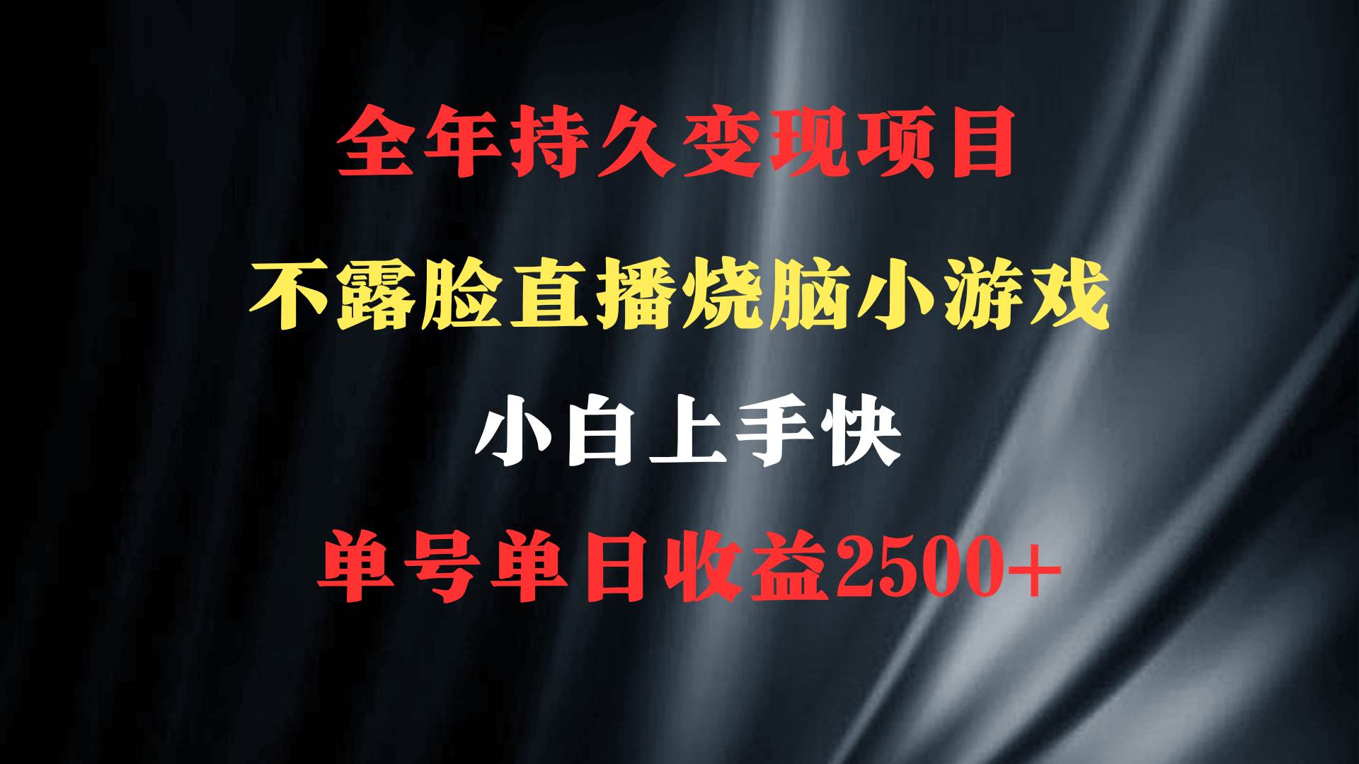 2024年 最优项目，烧脑小游戏不露脸直播  小白上手快，无门槛，一天收益2500+，⭐2024年 最优项目，烧脑小游戏不露脸直播  小白上手快 无门槛 一天收益2500