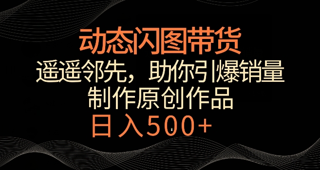 045-20240303-动态闪图带货，遥遥领先，冷门玩法，助你轻松引爆销量，日赚500+【揭秘】