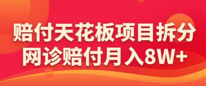 173-20240312-赔付天花板项目拆分，网诊赔付月入8W+-【仅揭秘】