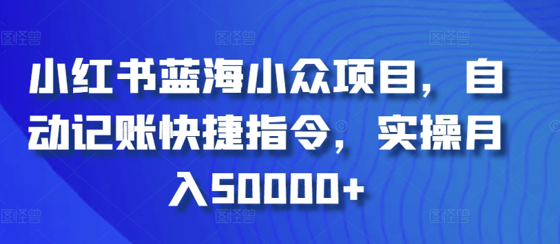 251-20240317-小红书蓝海小众项目，自动记账快捷指令，实操月入50000+【揭秘】