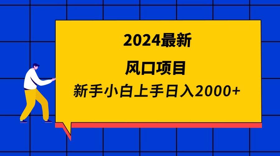 2024风口项目 日入2000+⭐2024最新风口项目 新手小白一天2000