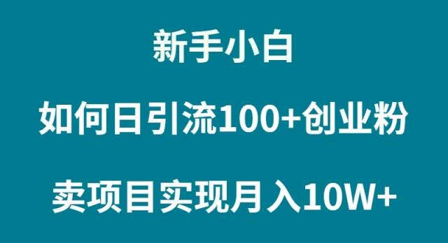 新手小白如何通过卖项目实现月入10W+⭐新手小白如何通过卖项目实现一个月10W