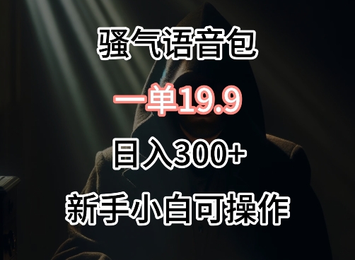 340-20240323-0成本卖骚气语音包，一单19.9.日入300+【揭秘】