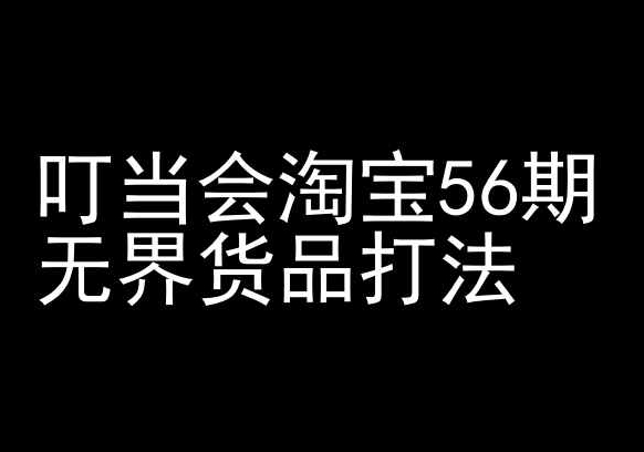 374-20240326-叮当会淘宝56期：无界货品打法-淘宝开店教程