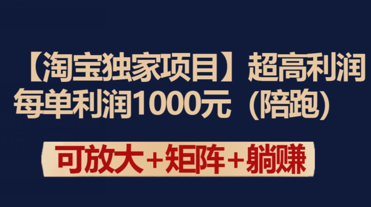 369-20240325-【淘宝独家项目】超高利润：每单利润1000元【揭秘】