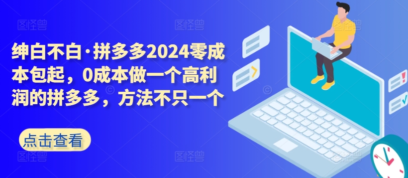 405-20240327-拼多多2024零成本包起，0成本做一个高利润的拼多多，方法不只一个