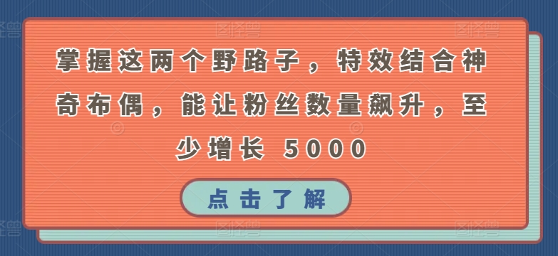 417-20240328-掌握这两个野路子，特效结合神奇布偶，能让粉丝数量飙升，至少增长 5000【揭秘】