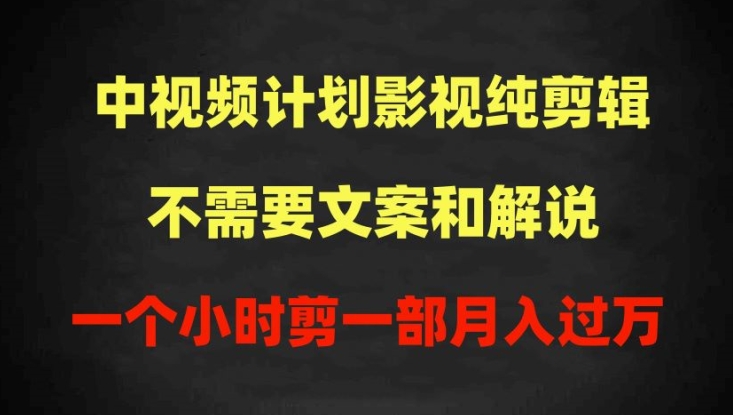 205-20240416-中视频计划影视纯剪辑，不需要文案和解说，一个小时剪一部，100%过原创月入过万【揭秘】