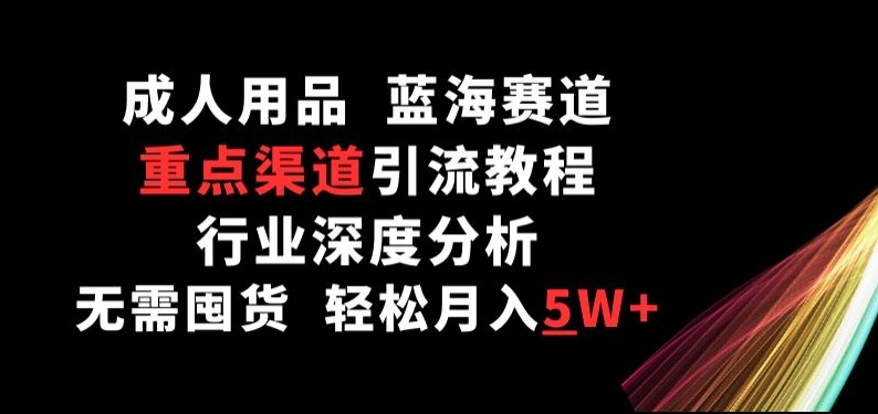 276-20240421-成人用品，蓝海赛道，重点渠道引流教程，行业深度分析，无需囤货，轻松月入5W+【揭秘】