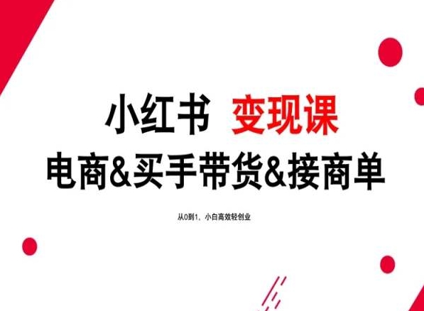 301-20240424-2024年最新小红书变现课，电商&买手带货&接商单，从0到1，小白高效轻创业