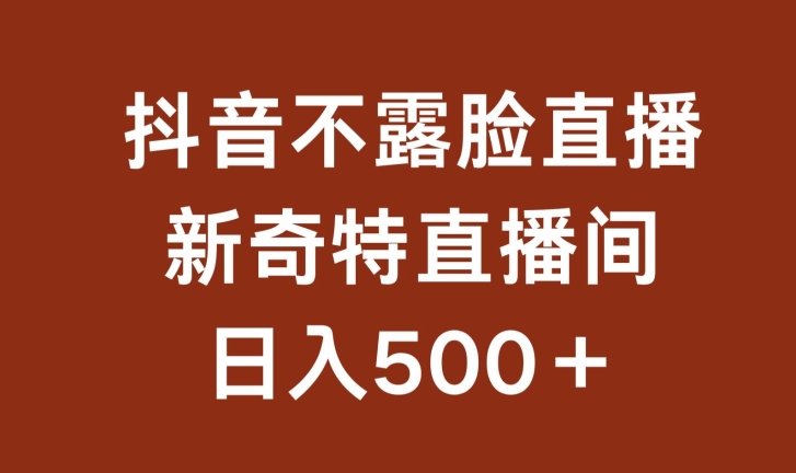 057-20240506-不露脸挂机直播，新奇特直播间，日入500+【揭秘】