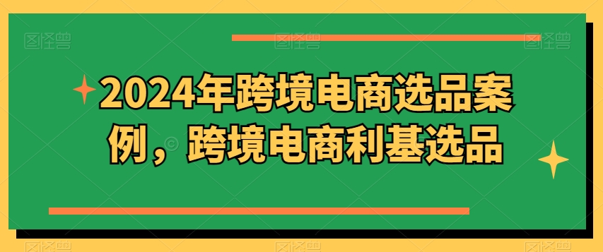 102-20240510-2024年跨境电商选品案例，跨境电商利基选品