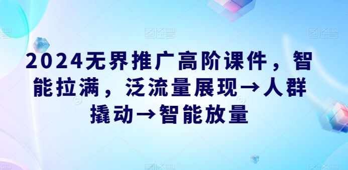 115-20240511-2024无界推广高阶课件，智能拉满，泛流量展现→人群撬动→智能放量