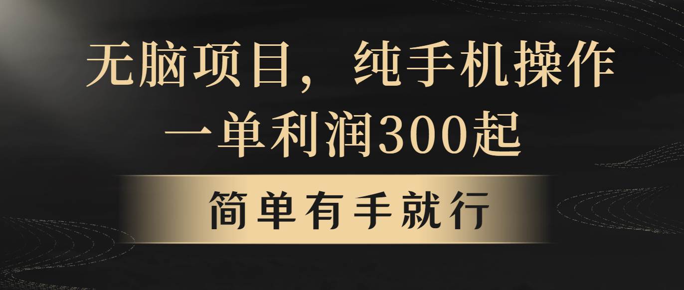 无脑项目，一单几百块，轻松月入5w⭐无脑项目，一单几百块，轻松一个月5w ，看完就能直接操作