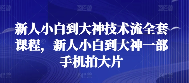 279-20240524-新人小白到大神技术流全套课程，新人小白到大神一部手机拍大片