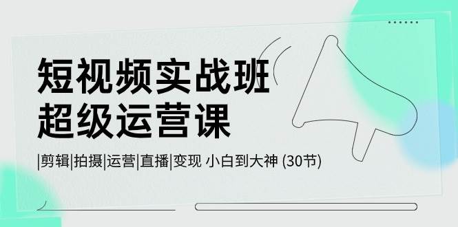 （10836期）短视频实战班-超级运营课⭐短视频实战班-超级运营课，|剪辑|拍摄|运营|直播|变现 小白到大神 (30节)