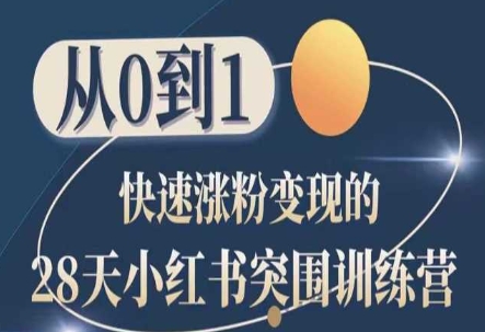 024-20240603-28天小红书突围训练营，从0到1快速涨粉变现