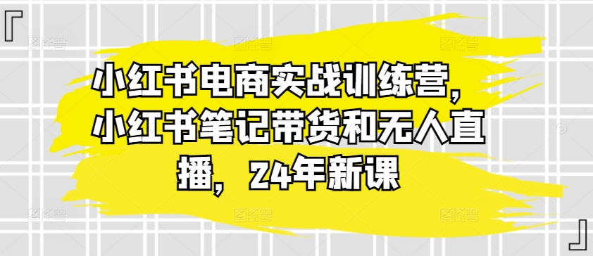 110-20240611-小红书电商实战训练营，小红书笔记带货和无人直播，24年新课