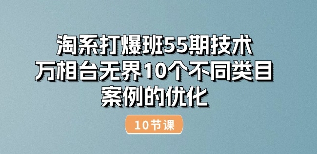 109-20240611-淘系打爆班55期技术：万相台无界10个不同类目案例的优化(10节)