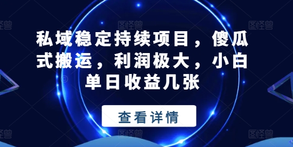 184-20240618-私域稳定持续项目，傻瓜式搬运，利润极大，小白单日收益几张【揭秘】