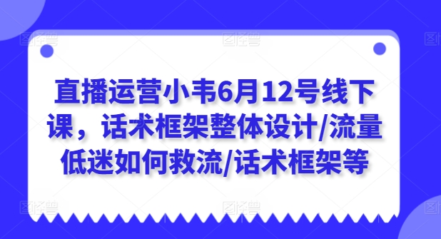 205-20240619-直播运营小韦6月12号线下课，话术框架整体设计流量低迷如何救流话术框架付费将短视频流量打进直播间等⭐直播运营小韦6月12号线下课，话术框架整体设计/流量低迷如何救流/话术框架等