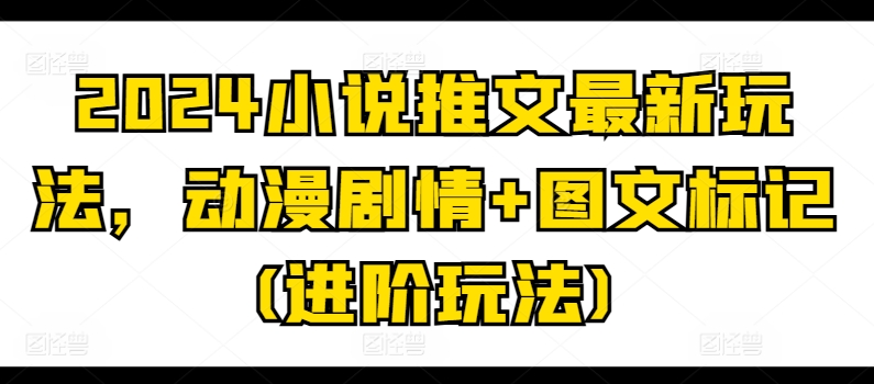 224-20240621-2024小说推文最新玩法，动漫剧情+图文标记(进阶玩法)