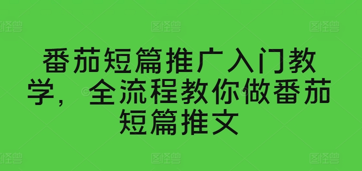 255-20240624-番茄短篇推广入门教学，全流程教你做番茄短篇推文