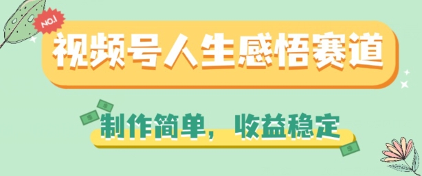 305-20240629-视频号人生感悟赛道，制作简单，收益稳定【揭秘】