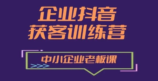 002-20240701-企业抖音营销获客增长训练营，中小企业老板必修课