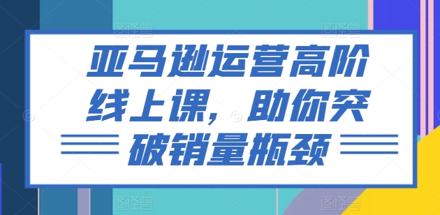 028-20240703-亚马逊运营高阶线上课，助你突破销量瓶颈