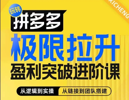 062-20240705-拼多多极限拉升盈利突破进阶课，​从算法到玩法，从玩法到团队搭建，体系化系统性帮助商家实现利润提升⭐拼多多极限拉升盈利突破进阶课，?从算法到玩法，从玩法到团队搭建，体系化系统性帮助商家实现利润提升