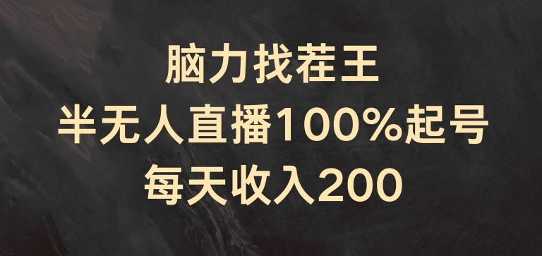 166-20240713-脑力找茬王，半无人直播100%起号，每天收入200+【揭秘】