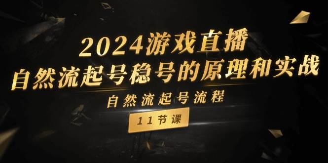 游戏直播自然流起号稳号的原理和实操⭐2024游戏直播-自然流起号稳号的原理和实战，自然流起号流程（11节）