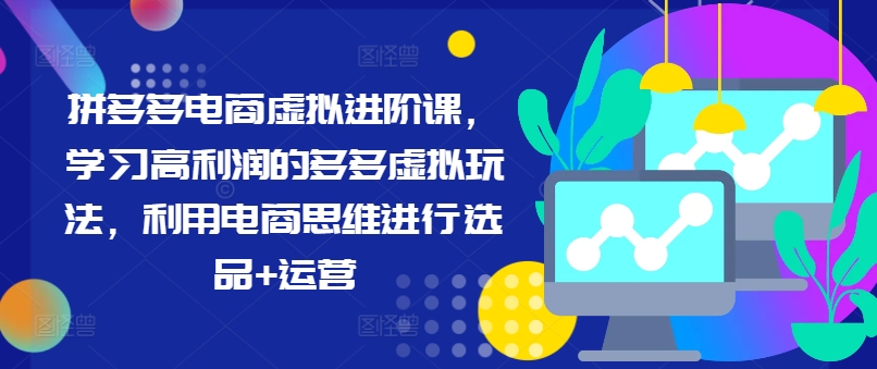 021-20240802-拼多多电商虚拟进阶课，学习高利润的多多虚拟玩法，利用电商思维进行选品+运营