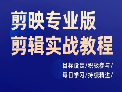 047-20240804-剪映专业版剪辑实战教程，目标设定积极参与每日学习持续精进⭐剪映专业版剪辑实战教程，目标设定/积极参与/每日学习/持续精进