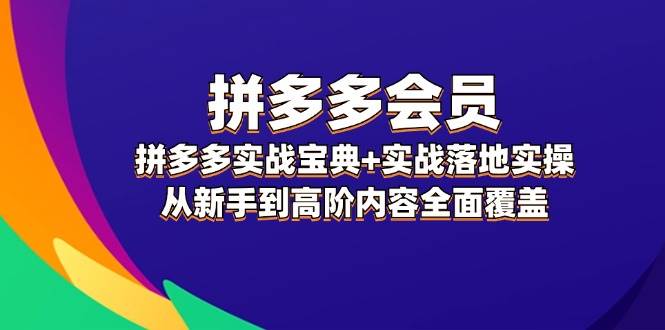 拼多多 会员，拼多多实战宝典+实战落地实操⭐拼多多 会员，拼多多实战宝典 实战落地实操，从新手到高阶内容全面覆盖