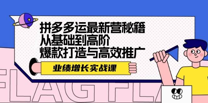 拼多多运营课⭐拼多多运最新营秘籍：业绩 增长实战课，从基础到高阶，爆款打造与高效推广