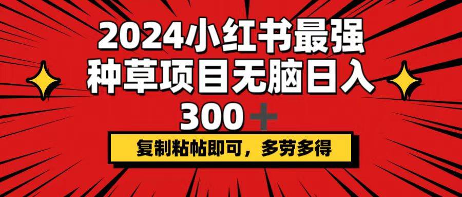 手机项目，日入300+，复制黏贴即可，多劳多得，⭐2024小红书最强种草项目，复制粘帖即可，多劳多得