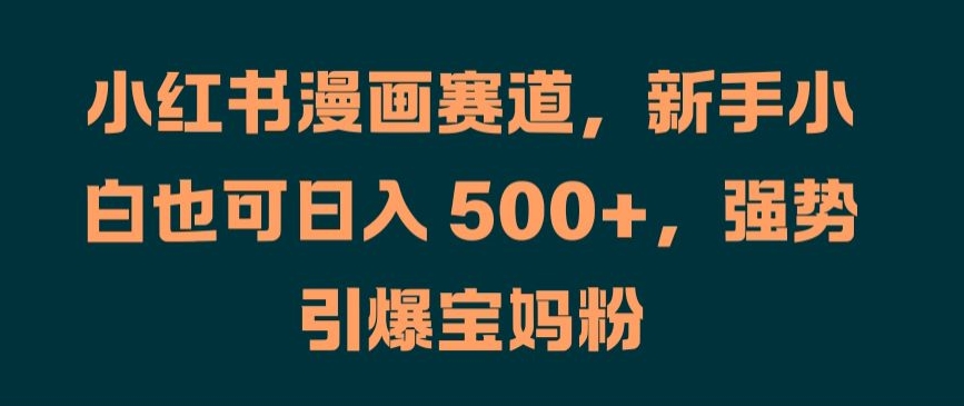 003-20240901-小红书漫画赛道，新手小白也可日入 500+，强势引爆宝妈粉【揭秘】