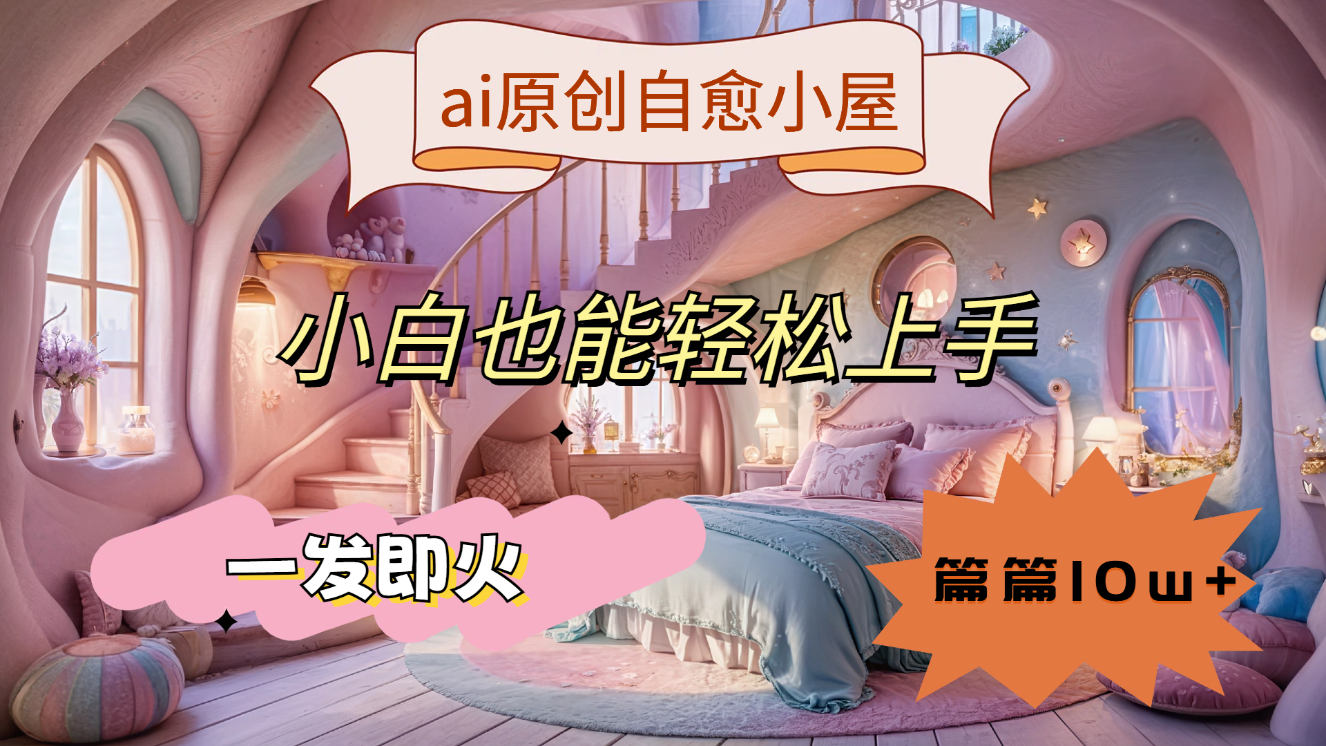 ai原创治愈小屋，小白也能轻松上手，一发即火，篇篇10w+！