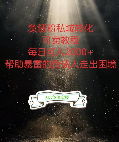 057-20240907-负债粉掘金计划，帮助负债者解决问题，债务规划，债务重组，最好的变现方式【揭秘】