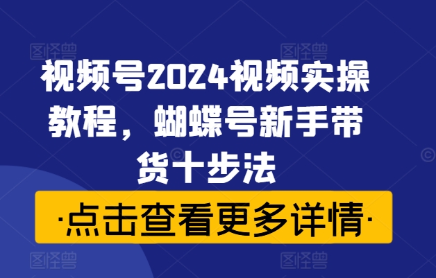 080-20240909-视频号2024视频实操教程，蝴蝶号新手带货十步法