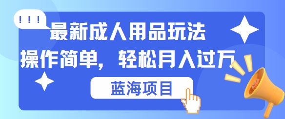 111-20240912-最新成人用品项目玩法，操作简单，动动手，轻松日入几张【揭秘】