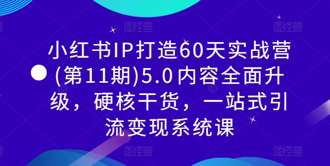 142-20240915-小红书IP打造60天实战营(第11期)5.0​内容全面升级，硬核干货，一站式引流变现系统课⭐小红书IP打造60天实战营(第11期)5.0?内容全面升级，硬核干货，一站式引流变现系统课