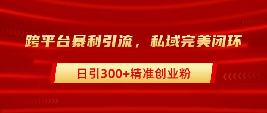 跨平台暴力引流，私域完美闭环，日引300+精准创业粉⭐跨平台引流，私域完美闭环，日引300 精准创业粉