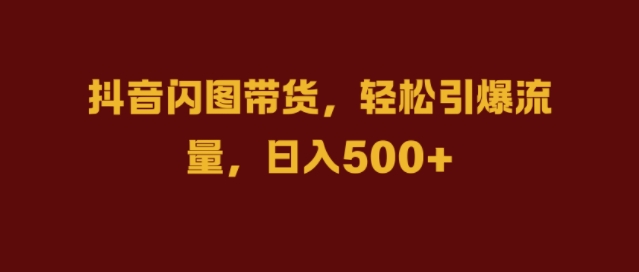 088-20241010-抖音闪图带货，轻松引爆流量，日入几张【揭秘】